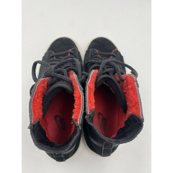 Nike Women’s Blazer Mid Premium Suede Shoes Black Red 7.5 403729 007 - Picture 6 of 8